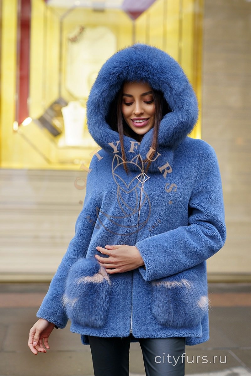Пальто из овечьей шерсти цвет синий 2 — копия