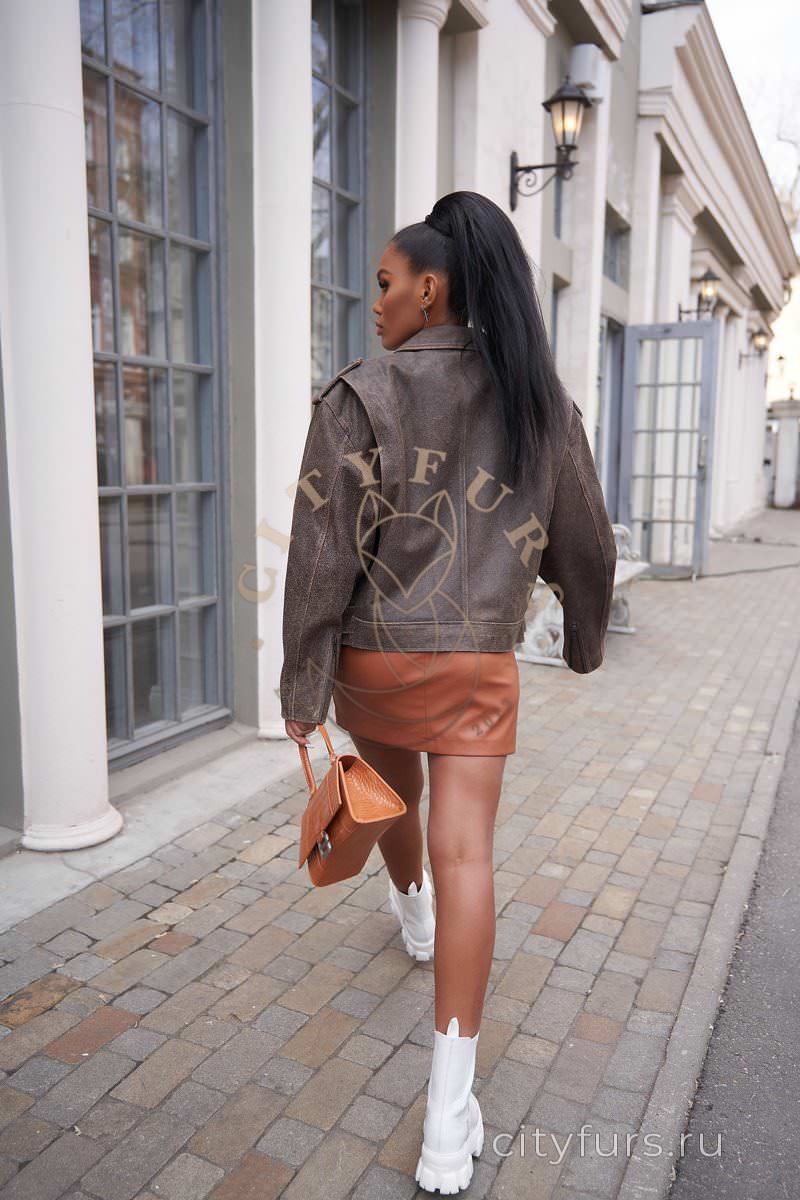 Куртка из натуральной замши “Vintage” - цвет коричневый 2