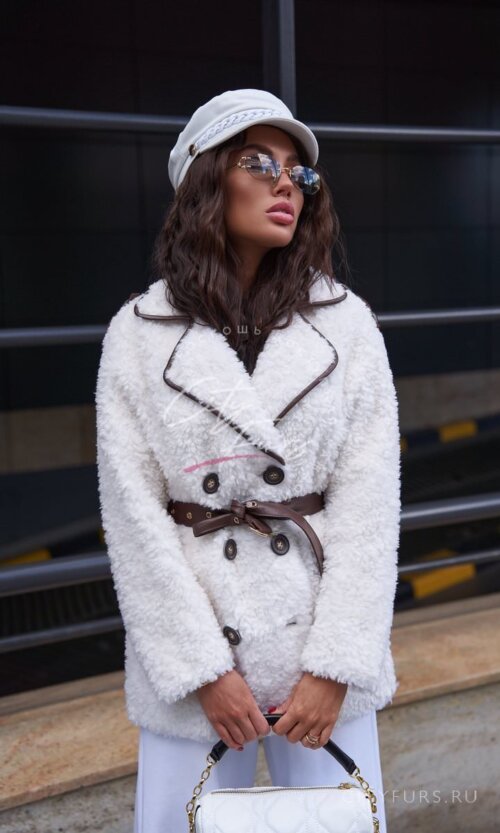 Пиджак из натуральной овечьей шерсти - цвет белый 3