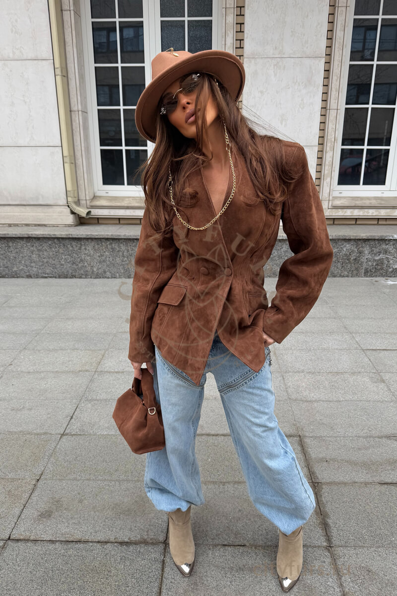 куртка из натуральной замши, premium — camel (1)