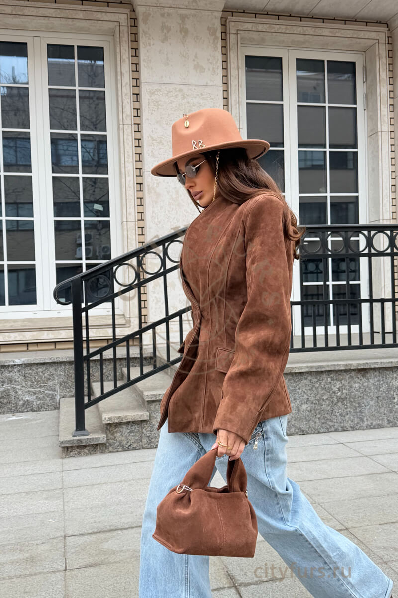 куртка из натуральной замши, premium — camel (2)